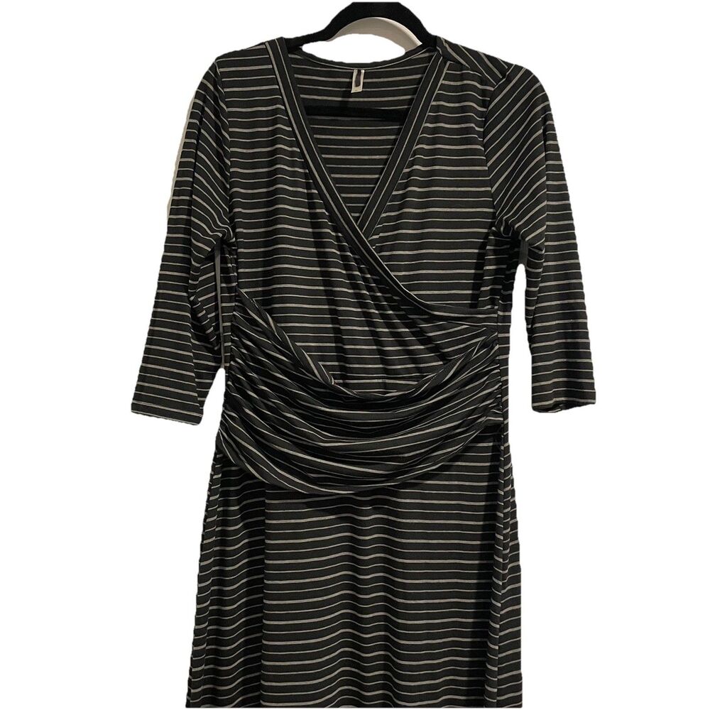 Honey & Lace Striped Crossover Fit & Flare Maxi Dress Womens Size Large USA